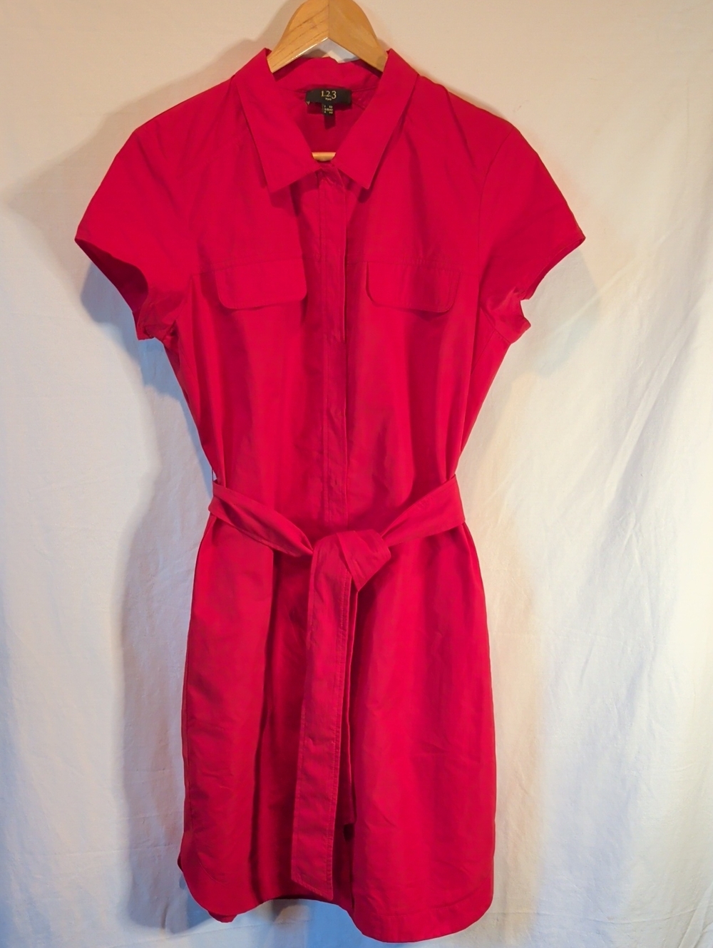 1.2.3 Paris Red Belted Shirt Dress